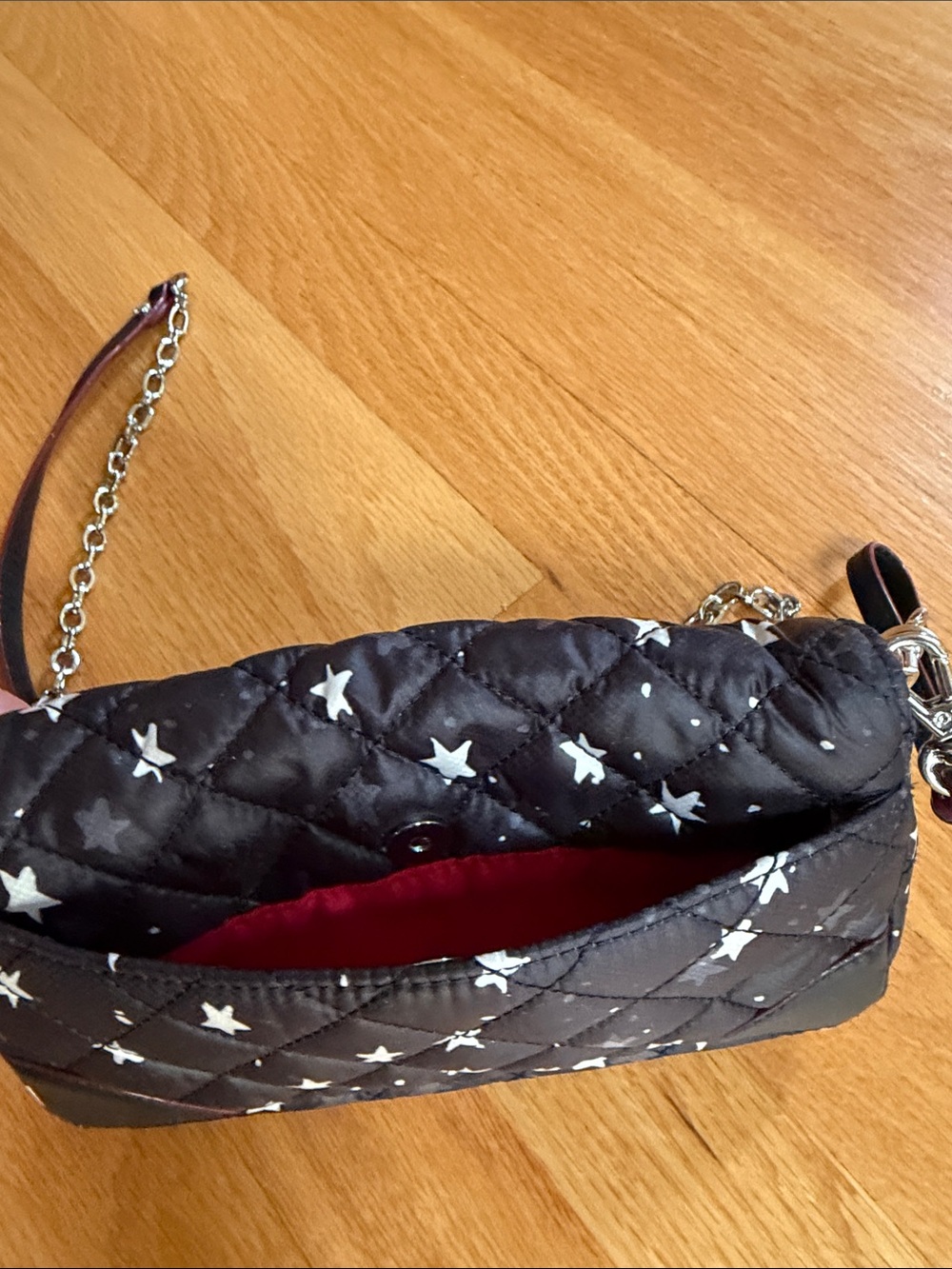 MZ Wallace Black Quilted Crossbody with White Star Print - Picture 4 of 4